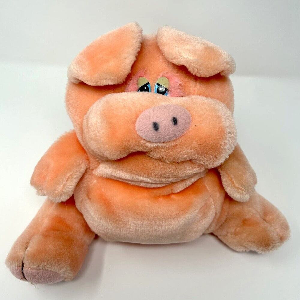 Beaufort Pig 1983 Mattel Emotions 8.5" Plush Pink Plushie Stuffed Animal Vtg